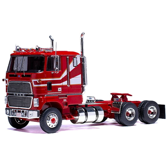 1976 Ford CL 9000 Truck Tractor Red with White Stripes 1/43 Diecast Model by IXO Models