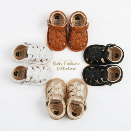 

AmeGoodsInc Toddler Girls Boys sandals baby summer shoes soft non slip soles Baby Toddler shoes fisherman s sandals are suitable for young girls aged 0-18 months