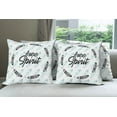 thumbnail image 6 of Ambesonne Adventure Throw Pillow Cover 4 Pack, Little Feather Circle, 24", Pale Blue Black, 6 of 7