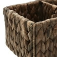 thumbnail image 6 of Casafield Set of 2 Water Hyacinth Storage Baskets with 3 Sections, Espresso - Woven Bin Organizers for Bathroom, Laundry, Pantry, Office, Shelves, 6 of 7