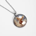 thumbnail image 4 of Cupid Glass Design Circular Pendant Necklace - Elegant Jewelry Piece, 4 of 5