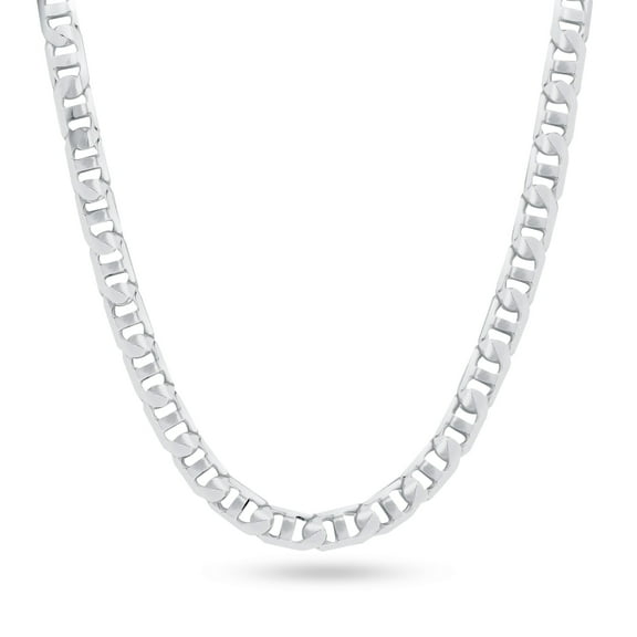 925 Sterling Silver High Polished Diamond-Cut Mariner 180 Chain 6mm Italy 24" Jewelry Female Unisex