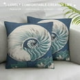 thumbnail image 3 of GOSMITH Nautical Coastal Blue Throw Pillow Covers Beach Starfish Coral Pillow Case Conch Pillowcases Nautical Decorative Cushion Cover for Sofa Outdoor Home Decor, 3 of 5