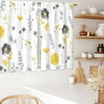 thumbnail image 4 of Boho Yellow Flower Kitchen Curtains Floral Plant Wildflower Bathroom Curtains Window Treatment Drapes Tier Plant Botanical Cafe Small Bedroom Short French Door Curtains 2 Panels 28x40 Inch, 4 of 8