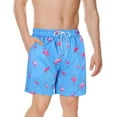 thumbnail image 2 of Zando Beach Swim Trunks Men Quick Dry Mesh Liner Swim Shorts for Summer Bathing Suit Sky Blue Flamingo XL, 2 of 5