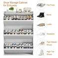 thumbnail image 7 of Yeshouse Shoe Cabinet with 3 Flip Drawers, Wooden Shoe Organizer with Adjustable Shelf, Shoe Storage for Entryway, Hidden Shoe Cabinet for Hallway, Living Room, 7 of 7