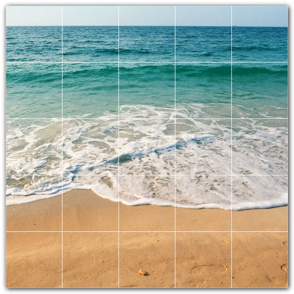 Picture-Tiles.com: Beach Ceramic Tile Wall Mural WAL500073-55XL. 60"W x 60"H using (25) 12" x 12" Ceramic Tiles-Satin Finish