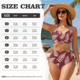 thumbnail image 6 of Garronmavis High Waisted Bikini Sets for Women Twist Front Crisscross Tie Back Tummy Control 2 Piece Bathing Suit Swimwear for Beach Vacation, Red Tropical Leaves, 6 of 6