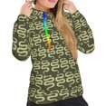 thumbnail image 5 of Yiaed Green Snake Print Womens Casual Hoodies Crew Neck Long Sleeve Sweatshirts With Pocket Pullover Tops Women's Hooded Sweatshirt-XX-Large, 5 of 5