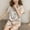 Beige, variant on Herrnalise Womens Silk Satin Pajamas Short Sleeve Sleepwear Soft Satin Button Down Loungewear 2 Piece Pjs Shorts Set S-2XL
