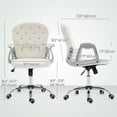 thumbnail image 3 of Vinsetto Office Desk Chair, 360° Swivel Computer Chair, Cream White, 3 of 10