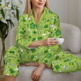 thumbnail image 6 of Sikiie St. Patrick's day1 Pajamas Set Long Sleeve Sleepwear Womens Button Down Nightwear Pj Sets-Small, 6 of 7