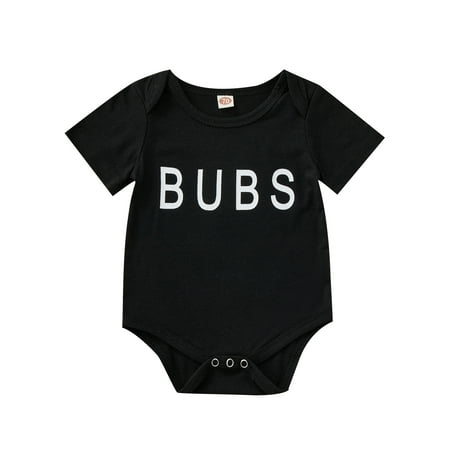 

Franhais Baby Summer Romper Letter Print Short Sleeve Envelope Neck One-Piece Infant/Toddler Snap Triangle Bottom Jumpsuit