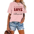 thumbnail image 3 of Anbech LOVE Printed T-Shirt for Women Casual Valentine's Day Graphic LOVE Is All You Need Junior Girls Short Sleeve Tee Tops with Crew Neck, 3 of 10
