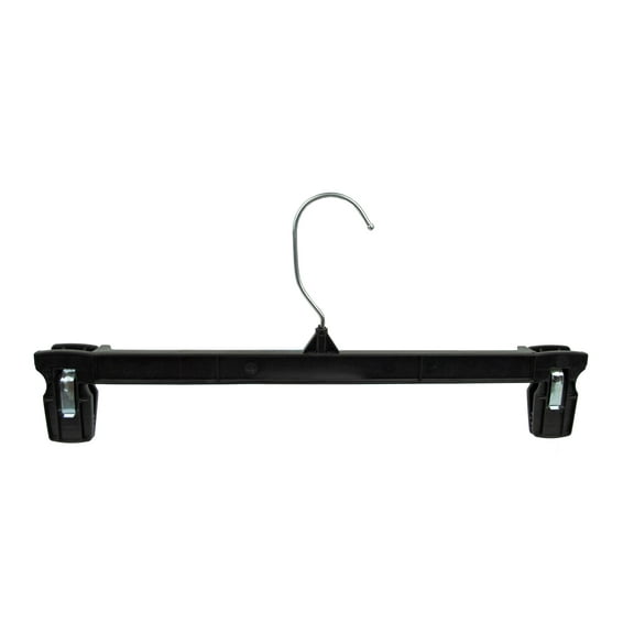 HangOn Pants Hangers Recycled Plastic with Ridged Clips, Black, 12 Inch Pack of 10