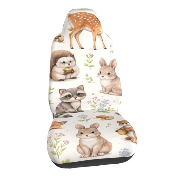 Woodland Forest Animals Car Seat Covers Stretch Car Seat Protectors Universal Fit