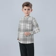 thumbnail image 6 of Ltctricy Toddler Baby Button down Shirts Boys Girls Plaid Long Sleeve Collared Dress Shirts School Casual Blouses, 6 of 7