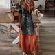 thumbnail image 2 of Vestido largo de manga corta de Halloween de encaje con cuello en V informal con estampado de verano para mujer a la moda Fridja bnh6121, 2 of 5