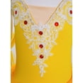 thumbnail image 5 of YONGHS Kids Girls Ballet Camisole Skirted Leotard Ballerina Princess Tutu Dress with Arm Sleeves Yellow 5-6, 5 of 7