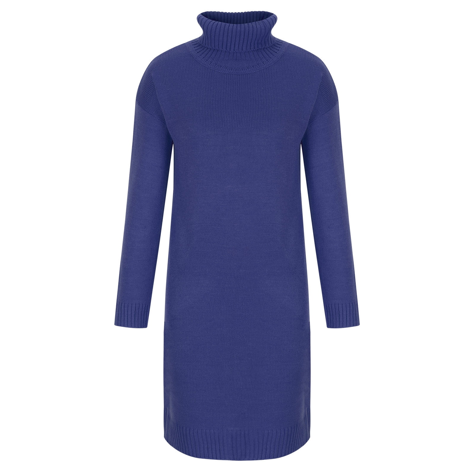 OSFVNOXV Turtleneck Sweater Dress for Women Long Sleeve Ribbed Knit Shirt Straight Leg Soft Cozy Pullover Mini Dress,S-3XL