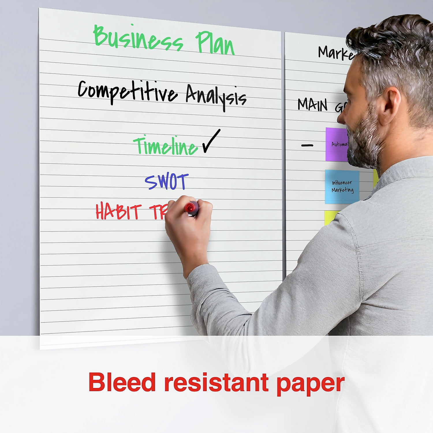 Staples Ultra Sticky Wall Easel Pad 25" x 30" 30 Sheets/Pad 2 Pads/Pack (ST62841)