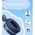 thumbnail image 2 of Upgrade USB Type C Kids Headphone for School, 94dB Safe Volume Limited, HD Stereo Sound, Foldable Lightweight On-Ear Headphones for Boys/Girls/Students/Tablet/Travel-Blue, 2 of 7