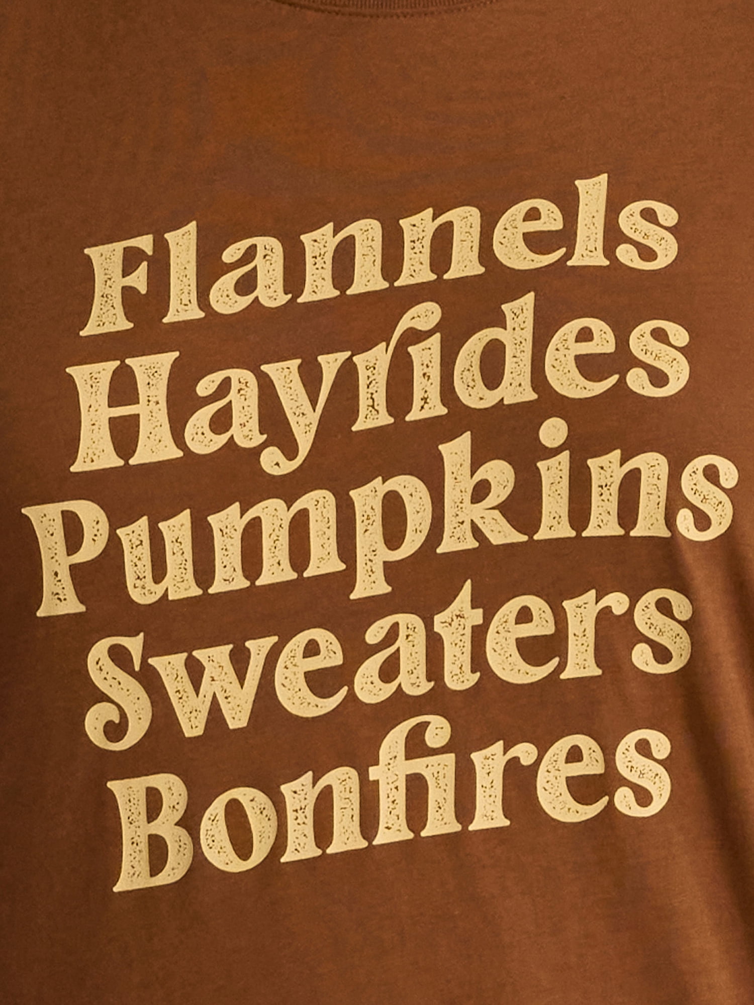 Positivitees Women's Fall List Graphic Seasonal Fall Tee, Sizes S-XXXL