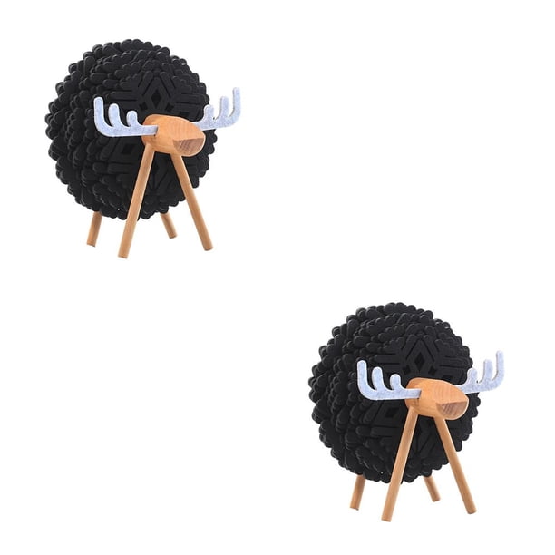 Advancent Paquete de 12 posavasos antideslizantes resistentes al calor para de comedor, manteles individuales para , manteles individuales Grande Negro 2Conjunto