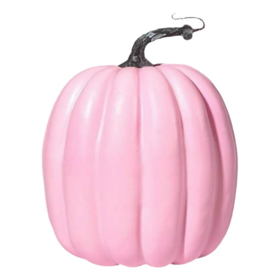 GiLiling 6.5 Inch Pink Large Artificial Pumpkins - Big Fall Autumn Thanksgiving Seasonal Decor Plastic Decorative Gourds for Table Centerpiece Holiday Displays​​