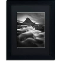 Trademark Fine Art "Kirkjufell" Canvas Art by Mathieu Rivrin, Black Matte, Black Frame