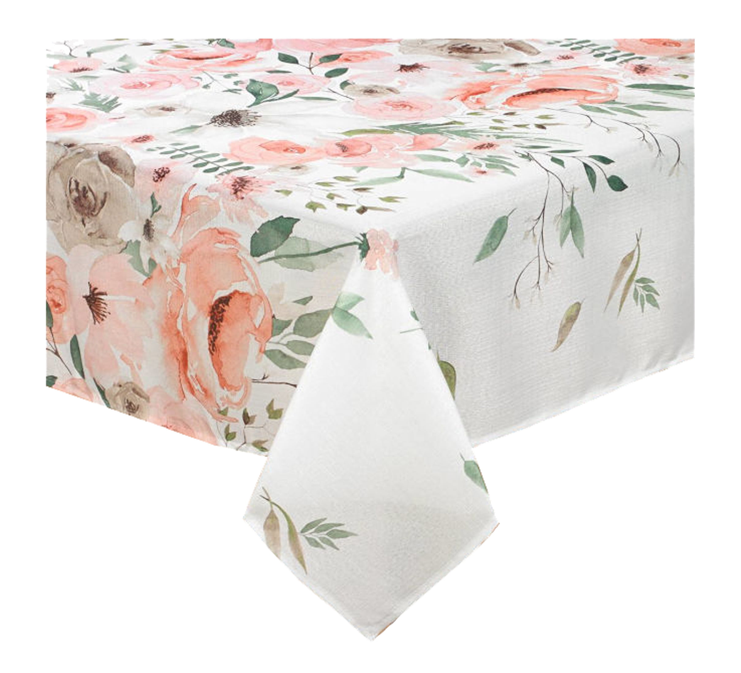Round and Banquet Sizes 60 Inch x 84 Inch Spring Flower Printed Fabric Tablecloth: Assorted Square 