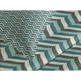 thumbnail image 4 of Ambesonne Turquoise Quilted Bedspread Set 3 Pcs, Striped Chevron Leaves, Queen Size, Multicolor, 4 of 5