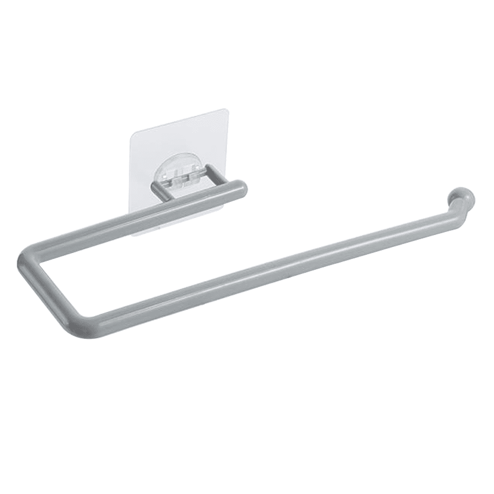 Stand Rack Wall Mount Mounted Grey Kitchen Plastic Towel Paper Roll Holder 