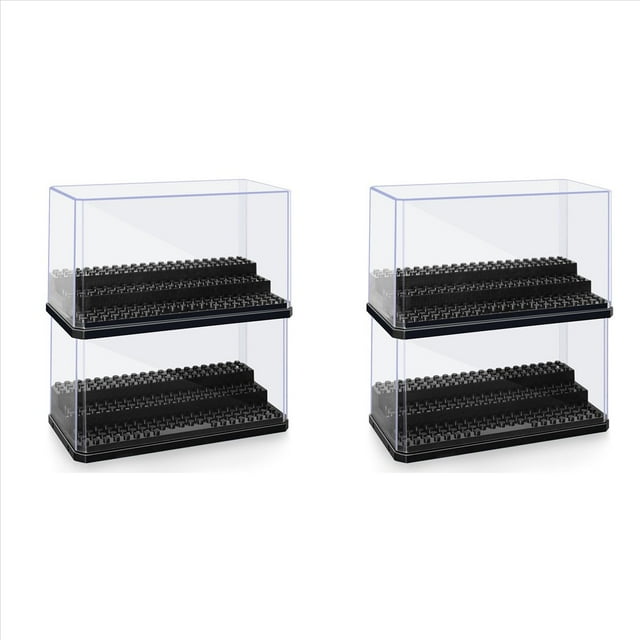 4X Caja de Presentación de Mini Figuras, Caja de Presentación de Bloques de Construcción Apilable A Prueba de Polvo para Juguetes de Figuras de Acción