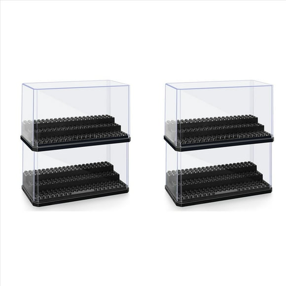 4X Caja de Presentación de Mini Figuras, Caja de Presentación de Bloques de Construcción Apilable A Prueba de Polvo para Juguetes de Figuras de Acción