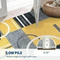 thumbnail image 5 of 2025 Washable Runner Rug 9x12 Modern Circle Rugs Runner Non Slip Low Pile Rug for Hallway Soft Long Rugs Indoor Floor Carpet for Kitchen Bedroom Entryway, Yellow, 5 of 8