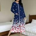 thumbnail image 2 of Aboser Zip Up Nightgowns for Women Long Sleeve Lightweight Housecoat Trendy Polka Dot Print Loungewear Loose Full Length Bathrobe with Pockets, 2 of 9