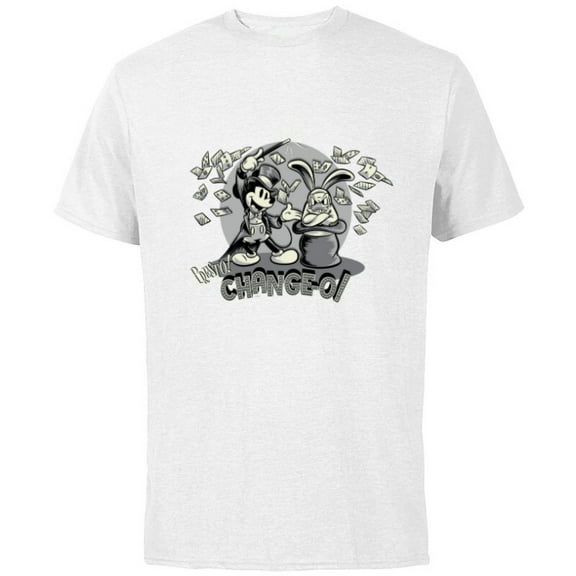 Disney Mickey Mouse Vintage Presto Change-O - Short Sleeve Cotton T-Shirt for Adults - Customized-White