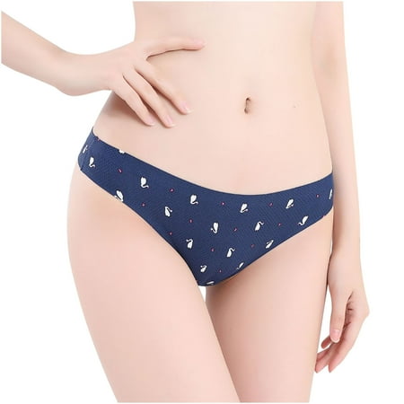 

Women s Sexy Underpants Silky Low-Rise Panties Print Floral Briefs Seamless Breathable Underbrief Nylon Comfy Pants