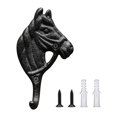 thumbnail image 4 of Perchero de pared con forma de cabeza de caballo, adorno para colgar toallas, ganchos decorativos de fácil instalación, regalo resistente, organizador Negro, 4 of 8