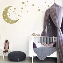 Moon and Stars Night Sky Vinyl Wall Art Decal Sticker Design for Nursery Room DIY Mural Decoration