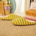 thumbnail image 3 of GERsome Women Slippers Stripe Warm Soft Bedroom Shoes Fuzzy Closed Toe Sandals Non Slip House Bedroom Slippers, 3 of 9