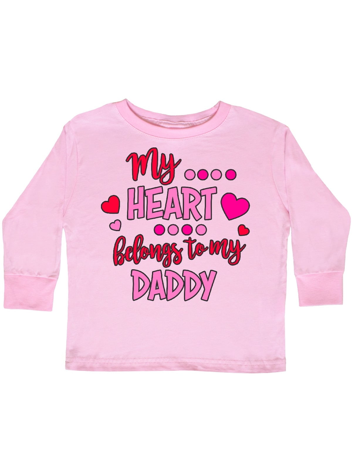 inktastic Valentines Day This Llama Loves Her Daddy Toddler Long Sleeve T-Shirt