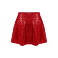thumbnail image 2 of Haitryli Kids Girls Sequin Skater Skorts Hip Hop Jazz Ballet Dance Pleated Mini Skirts Party Performance Dancewear Red 6, 2 of 3