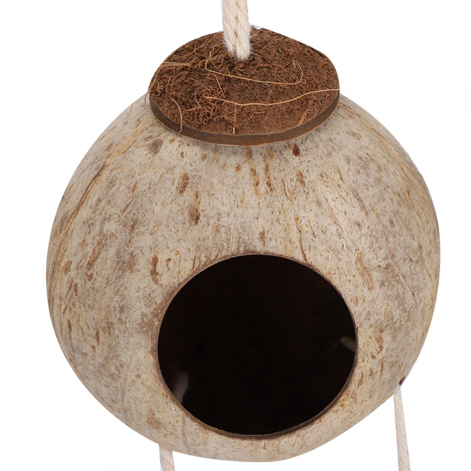 YAHHU Bird's Nest Hamster Breeding Nest Climbing Ladder Natural Coconut Shell Hideaway Toy House 8.27 inches / 21 cm
