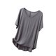 thumbnail image 2 of Fiudx Camisetas para Mujer Camisa Informal Fina y Básica para Mujer, Top/Camisa Ajustada de Manga Corta con Cuello Redondo y Longitud Media, 2 of 4