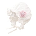 thumbnail image 6 of Wxirdiow Infant Bonnet Cap Baby Girls Bonnet Double Layer Soft Newborn Baby Girl Sun Hats with Cute Flower Decor White Size,1-12 Months, 6 of 6