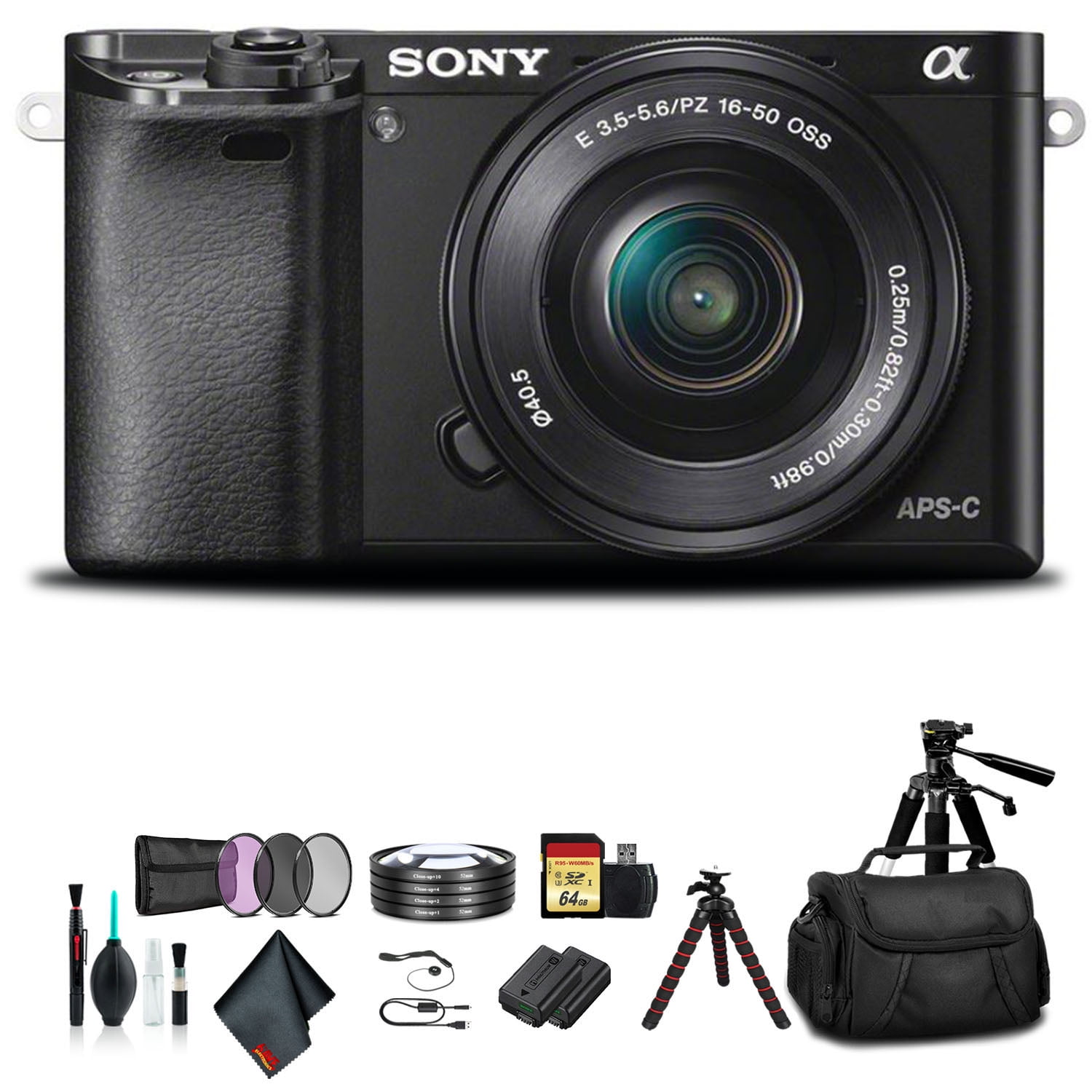 Sony Alpha a6000 Mirrorless Camera with 16-50mm Lens Black