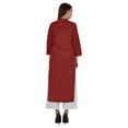 thumbnail image 4 of Bimba Mandarin Collar W/ Pintucked Neck CottonÂ&nbsp;KurtiÂ&nbsp;For Womenâ€™s Indian Ethnic Straight Solid Kurta, 4 of 7
