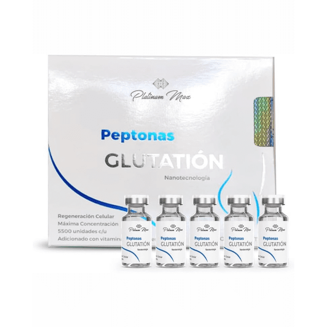 PLATINUMMAX Peptonas con Glutatión | Reafirmante, Aumento de Glúteo, Pierna y Otras Zonas - Vitaminas C, Colágeno y Peptidos; Tratamiento 5 semanas de uso